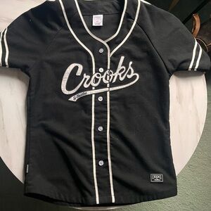 Crooks & Castles - Felted Baseball Button Up - Size Men’s SM